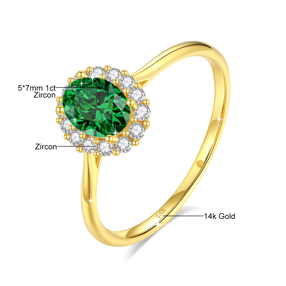 Classic 14K Gold Full Moissanite Diamond Ring Oval Brilliant Multiple Optional Colors Engagement Rings Original Woman Jewelry