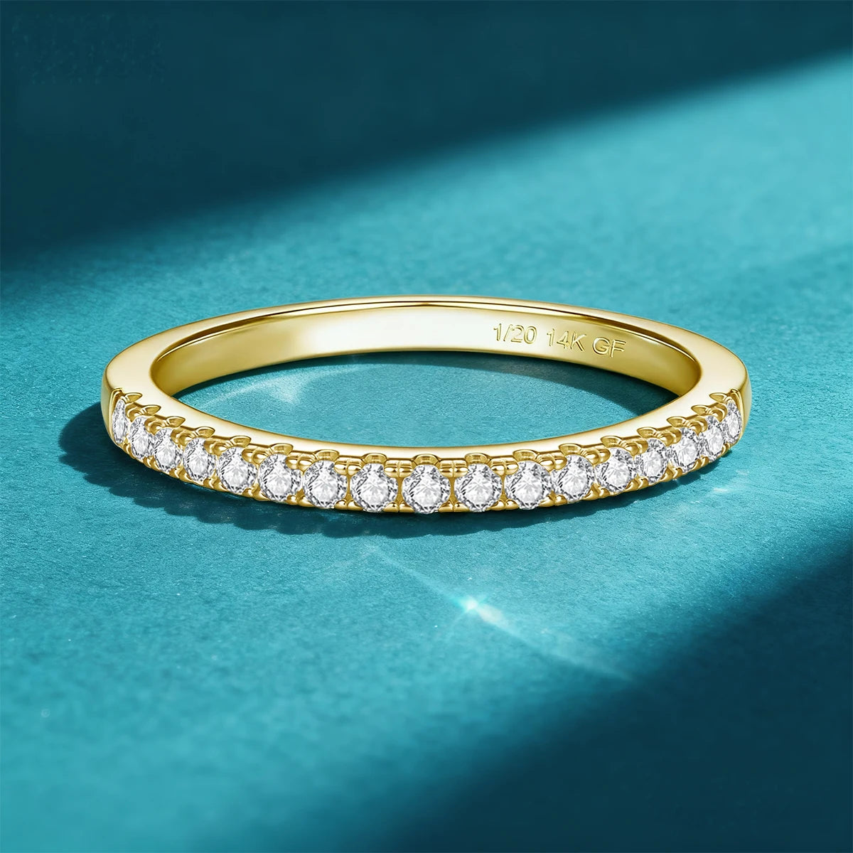 Romantic 14K Real Gold Filled Ring 15pcs Moissanite Diamond Stackable Rings for Women Wedding Bands Party Gift Factory Original