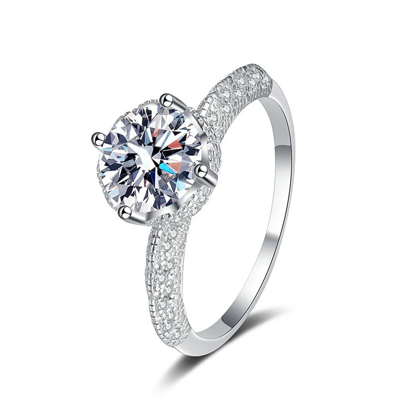 3Ct Moissanite PT950 Platinum Angel Wings Ring Women's - Bright shine, wing shape highlights diamond, decent romantic gift