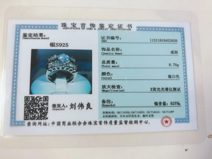 925 Sterling Silver Fashion High-End Full Diamond Full Zircon Ring Design For Ladies Party Reception Jewelry Gift