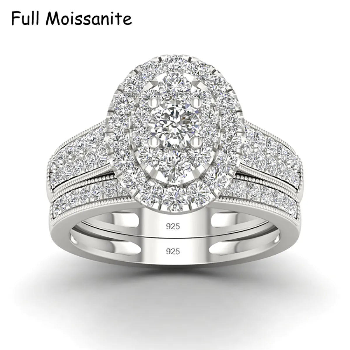 2PCS Diamond Couple Rings Set Woman Wedding Engagement Sterling Silver Ring Shining Luxury 5A Zircon 14k Gold Classic Jewelry