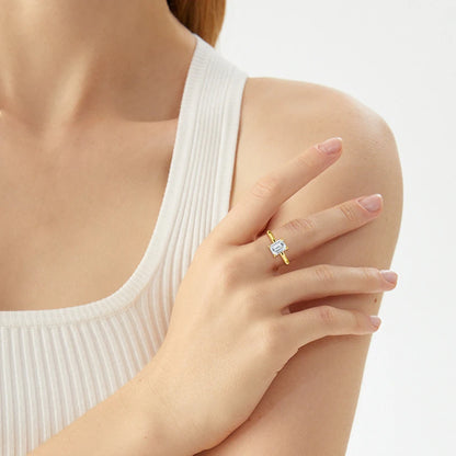 Luxury 14k Gold Filled Woman Engagement Ring Bands 3ct Emerald Cut Moissanite Diamond Couple Wedding Rings Never Fading GRA