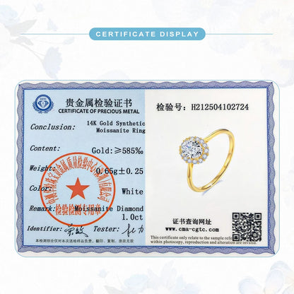 Classic 14K Gold Full Moissanite Diamond Ring Oval Brilliant Multiple Optional Colors Engagement Rings Original Woman Jewelry