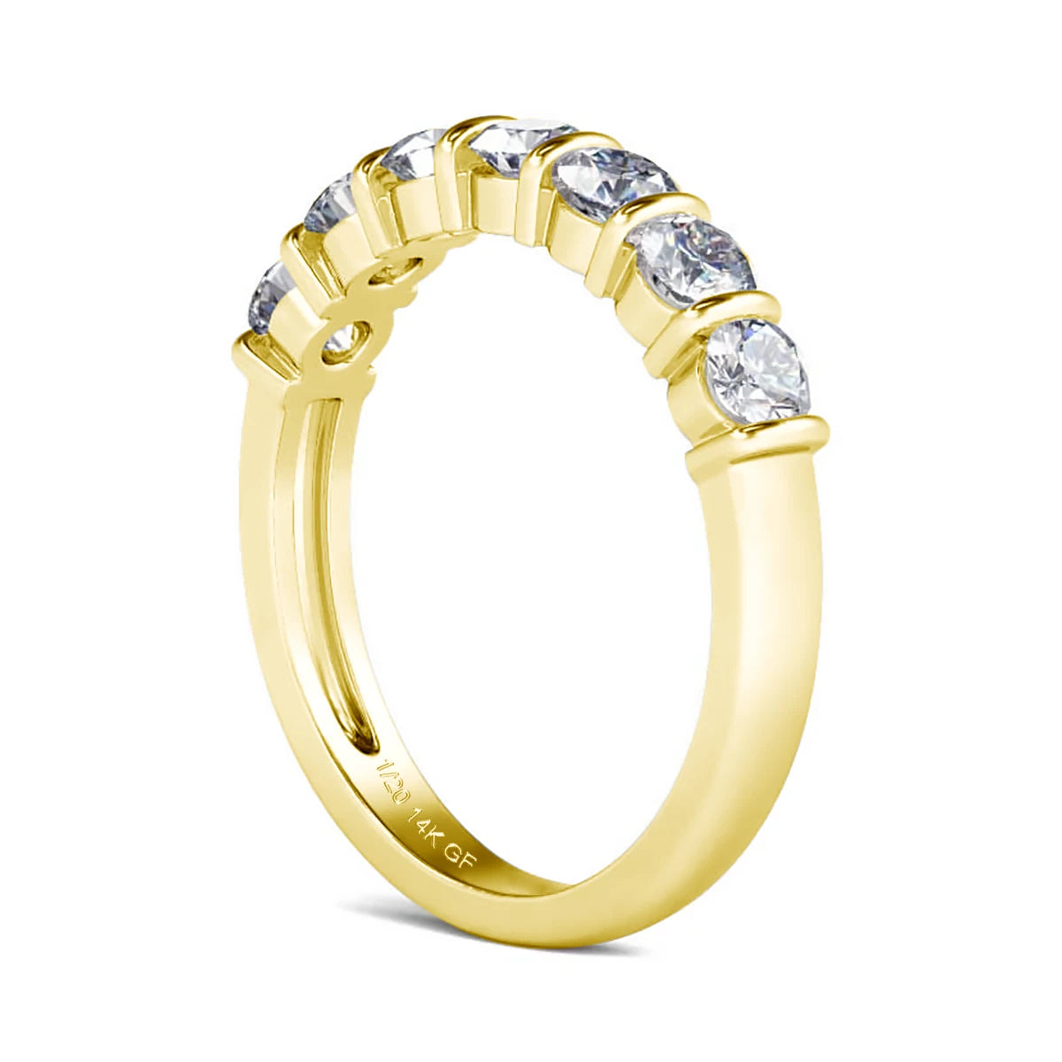 Original 7pcs Moissanite Diamond 14k Gold Filled Rainbow Lucky Power Ring for Women Unisex Anniversary Gift Factory Wholesale