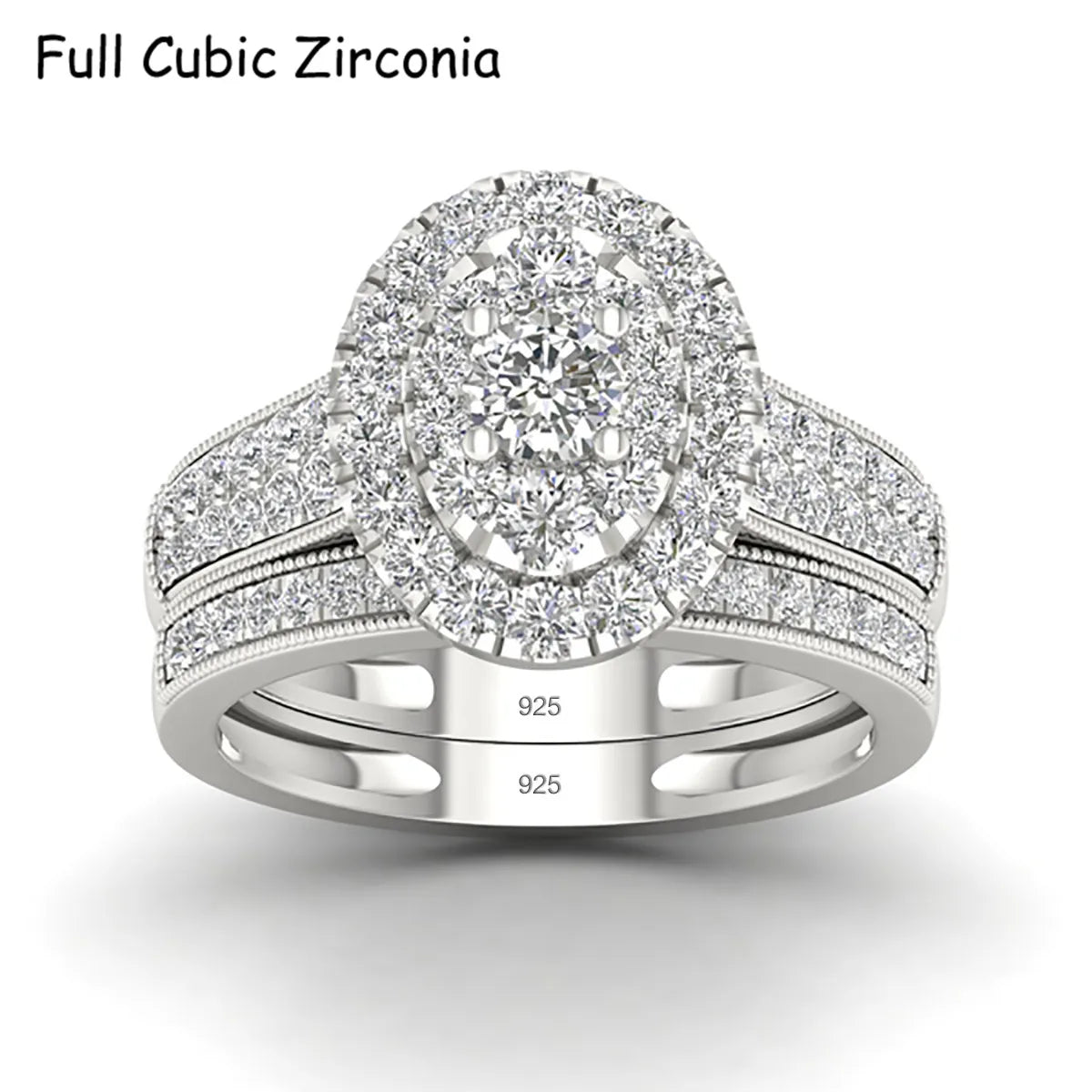 2PCS Diamond Couple Rings Set Woman Wedding Engagement Sterling Silver Ring Shining Luxury 5A Zircon 14k Gold Classic Jewelry