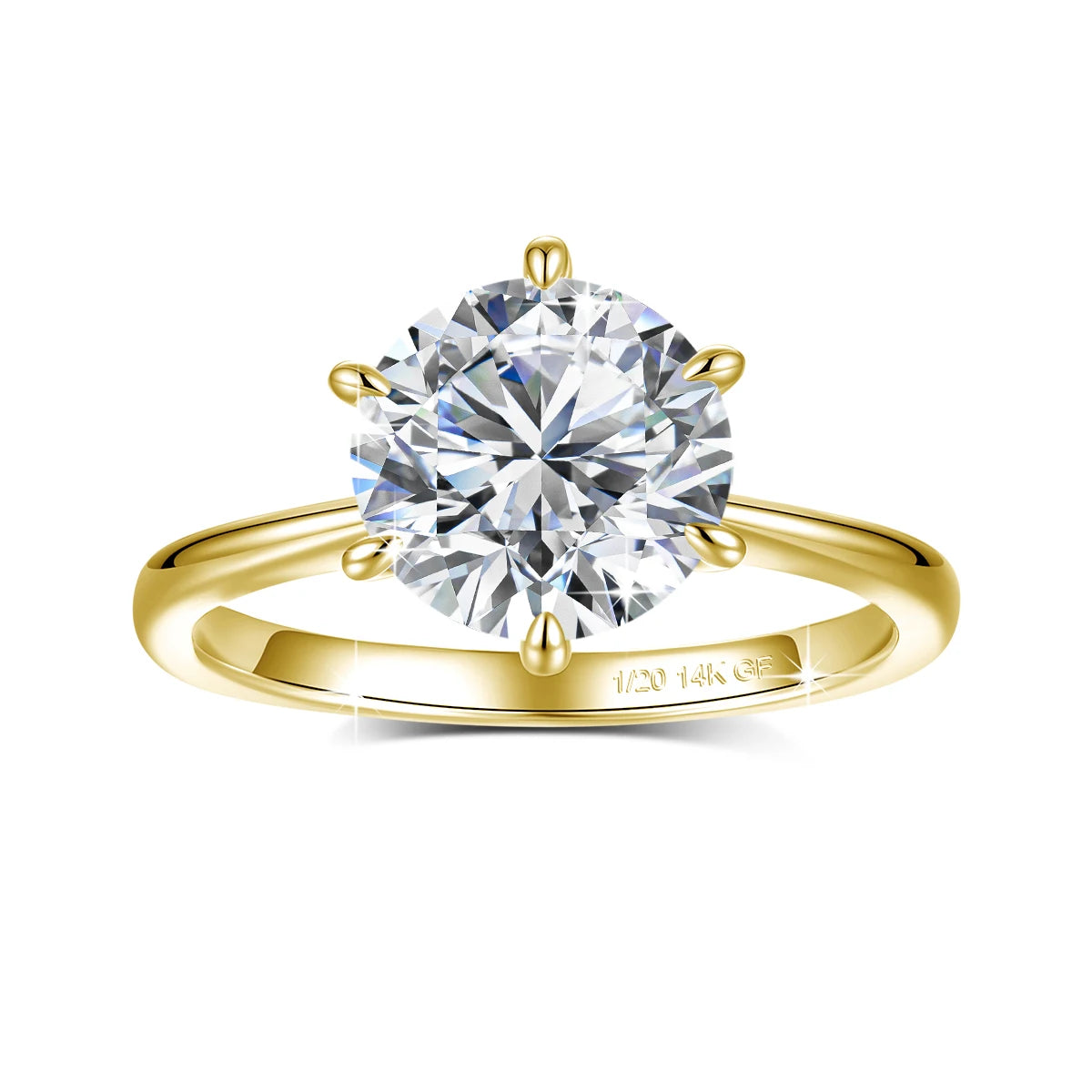 14k Gold Filled Classic Six Claws Wedding Ring Bands for Women 9mm 3ct GRA Moissanite Diamond Bridal Sets Engagement Jewelry