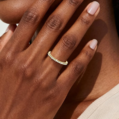 Romantic 14K Real Gold Filled Ring 15pcs Moissanite Diamond Stackable Rings for Women Wedding Bands Party Gift Factory Original