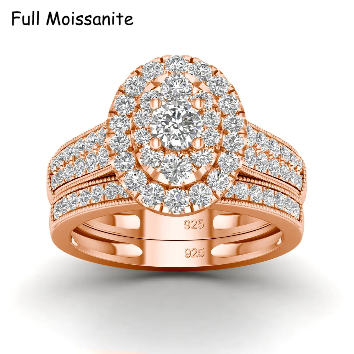 2PCS Diamond Couple Rings Set Woman Wedding Engagement Sterling Silver Ring Shining Luxury 5A Zircon 14k Gold Classic Jewelry