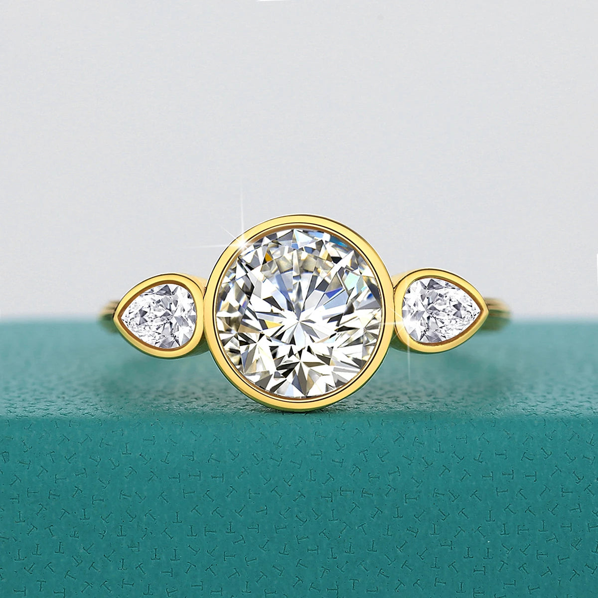 Original 14k Gold Rings Pure Au585 2.7ct Full Moissanite Diamond Ring for Women Lovers' Engagement Wedding Bands Fine Jewelry