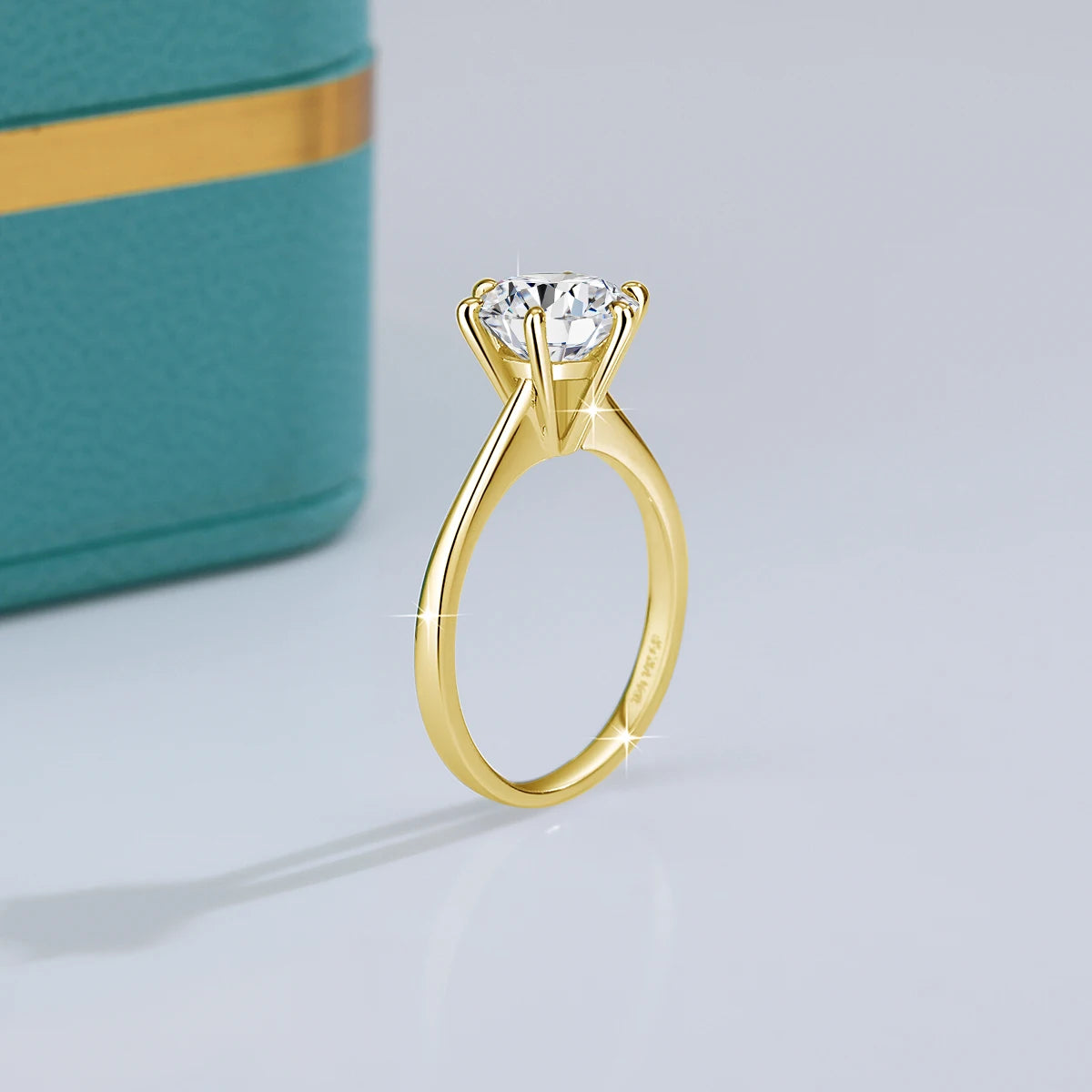 14k Gold Filled Classic Six Claws Wedding Ring Bands for Women 9mm 3ct GRA Moissanite Diamond Bridal Sets Engagement Jewelry