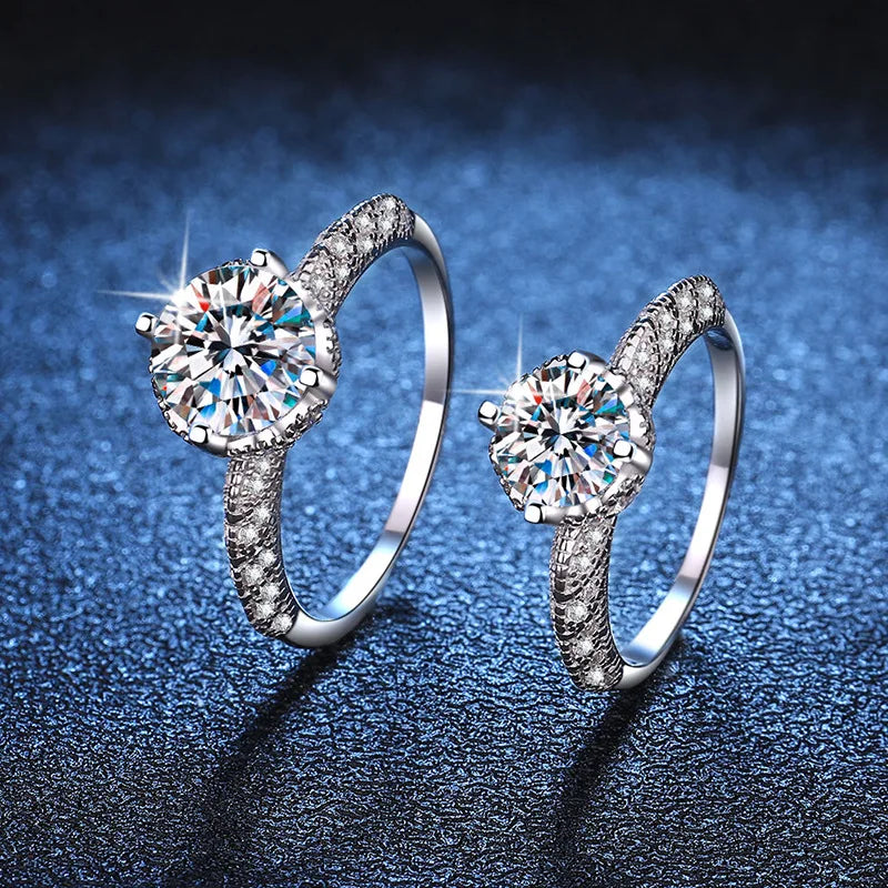 3Ct Moissanite PT950 Platinum Angel Wings Ring Women's - Bright shine, wing shape highlights diamond, decent romantic gift