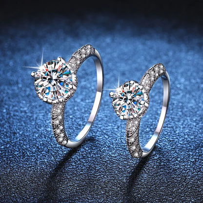 3Ct Moissanite PT950 Platinum Angel Wings Ring Women's - Bright shine, wing shape highlights diamond, decent romantic gift