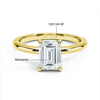 Luxury 14k Gold Filled Woman Engagement Ring Bands 3ct Emerald Cut Moissanite Diamond Couple Wedding Rings Never Fading GRA