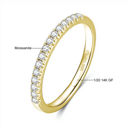 Romantic 14K Real Gold Filled Ring 15pcs Moissanite Diamond Stackable Rings for Women Wedding Bands Party Gift Factory Original