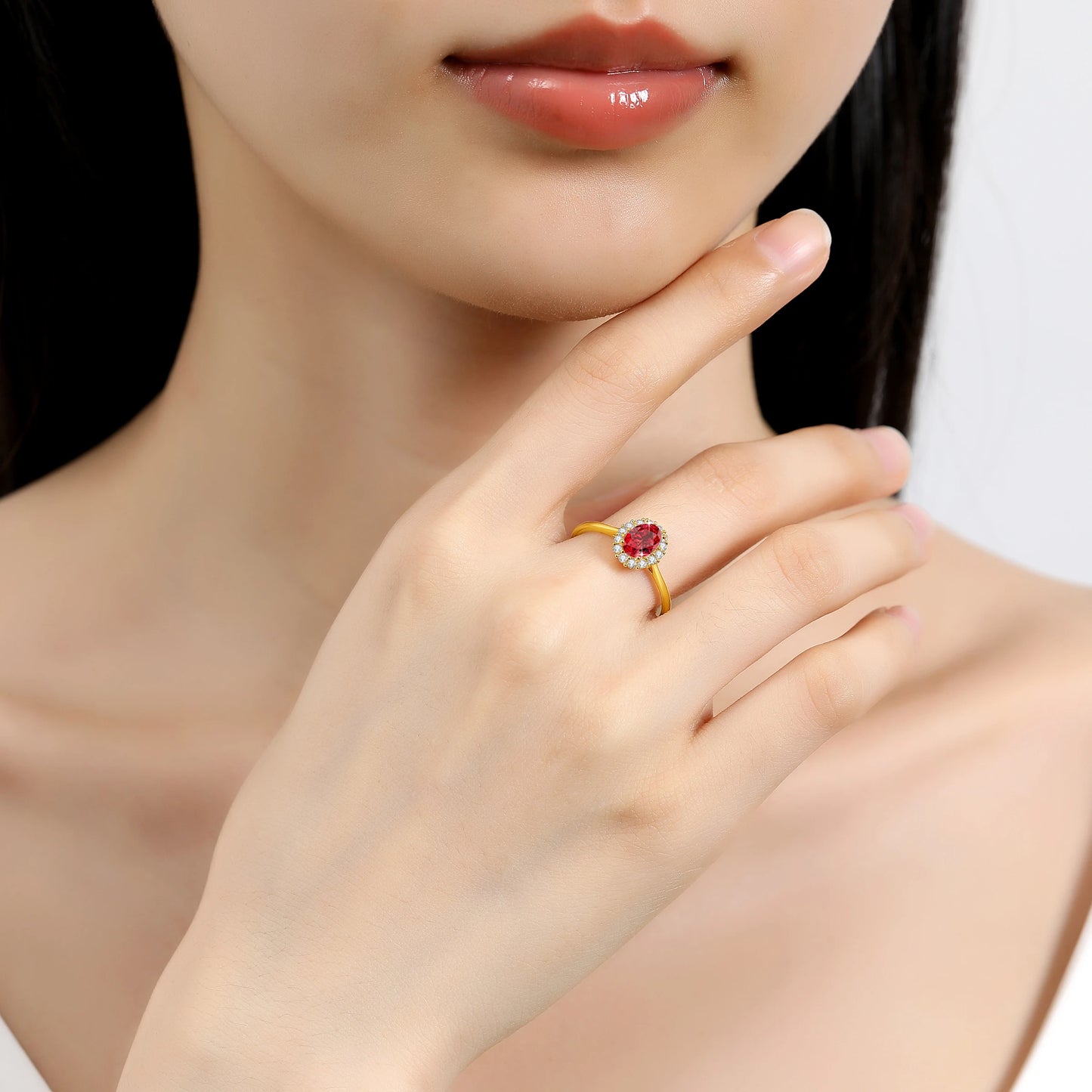 Classic 14K Gold Full Moissanite Diamond Ring Oval Brilliant Multiple Optional Colors Engagement Rings Original Woman Jewelry