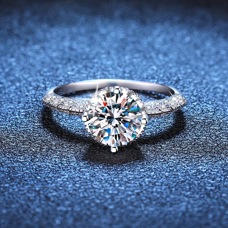 3Ct Moissanite PT950 Platinum Angel Wings Ring Women's - Bright shine, wing shape highlights diamond, decent romantic gift