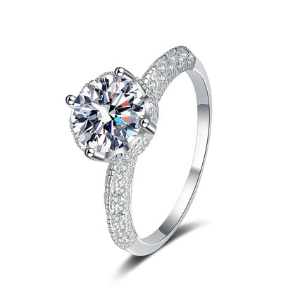 3Ct Moissanite PT950 Platinum Angel Wings Ring Women's - Bright shine, wing shape highlights diamond, decent romantic gift