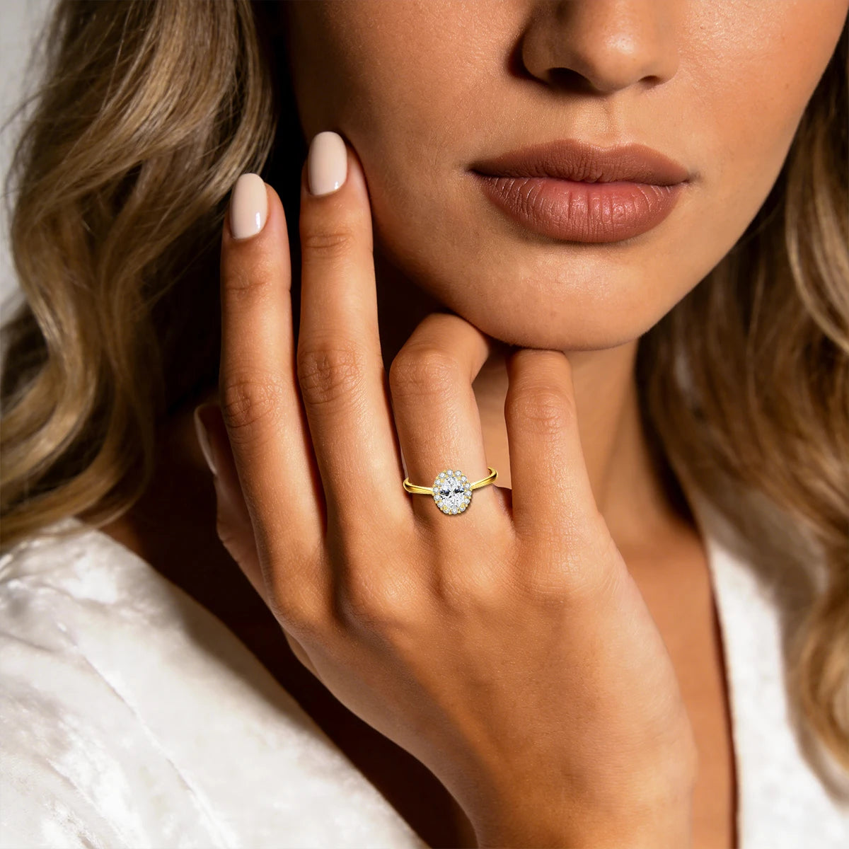 Classic 14K Gold Full Moissanite Diamond Ring Oval Brilliant Multiple Optional Colors Engagement Rings Original Woman Jewelry